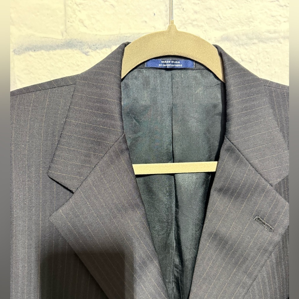 Men's Ted Baker London Navy Pinstripe Blazer, 42L, (See Description)‎